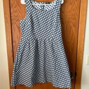 The Limited Gray Dress with White Polka Dots - Sleeveless Fit & Flare